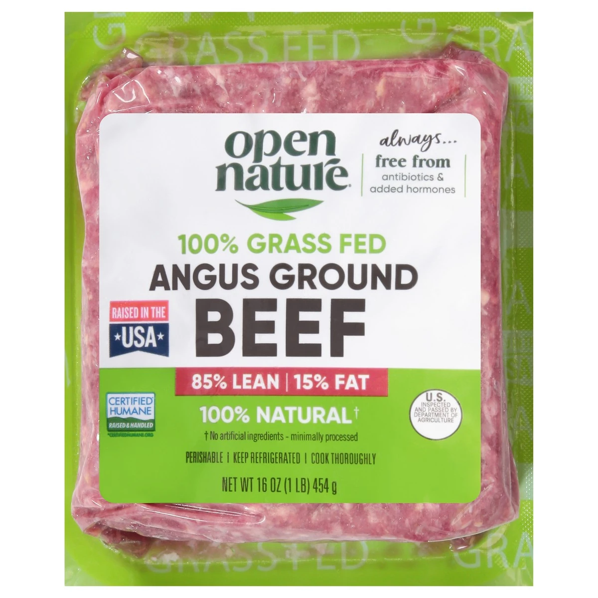 Open Nature Beef, Ground, 85% Lean, Angus, Grass Fed 3 Open Nature Beef, Ground, 85% Lean, Angus, Grass Fed