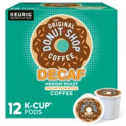 The Original Donut Shop Decaf Keurig Single-Serve K-Cup Pods, Medium Roast Coffee, 12 Count