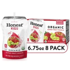 Honest Kids Super Fruit Punch Organic Fruit Juice, 6.75 Fl Oz, 8 Pack