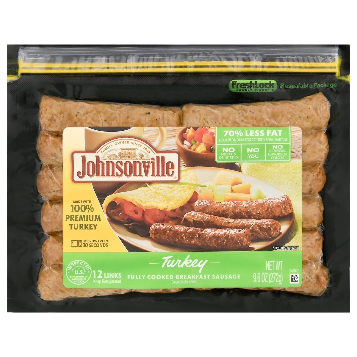 Johnsonville Turkey Breakfast Sausage Links, 9.6 Oz 3 Johnsonville Turkey Breakfast Sausage Links, 9.6 Oz