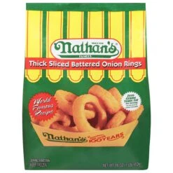 Nathan's Famous Thick Sliced Battered Onion Rings 16 Oz