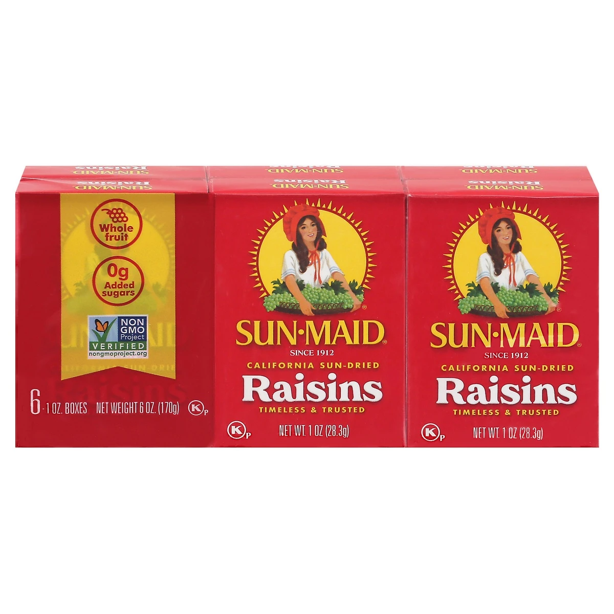 Sun-Maid California Sun-Dried Raisins - 1oz / 6ct 3 Sun-Maid California Sun-Dried Raisins - 1oz / 6ct