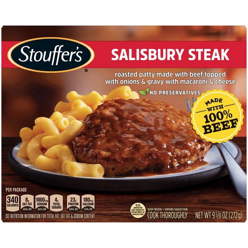 Stouffer's Frozen Homestyle Classics Frozen Salisbury Steak With Macaroni And Cheese - 9.625oz 3 Stouffer's Frozen Homestyle Classics Frozen Salisbury Steak With Macaroni And Cheese - 9.625oz