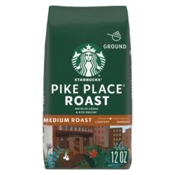 Starbucks Medium Roast Ground 100% Arabica Pike Place Roast Coffee 12 Oz