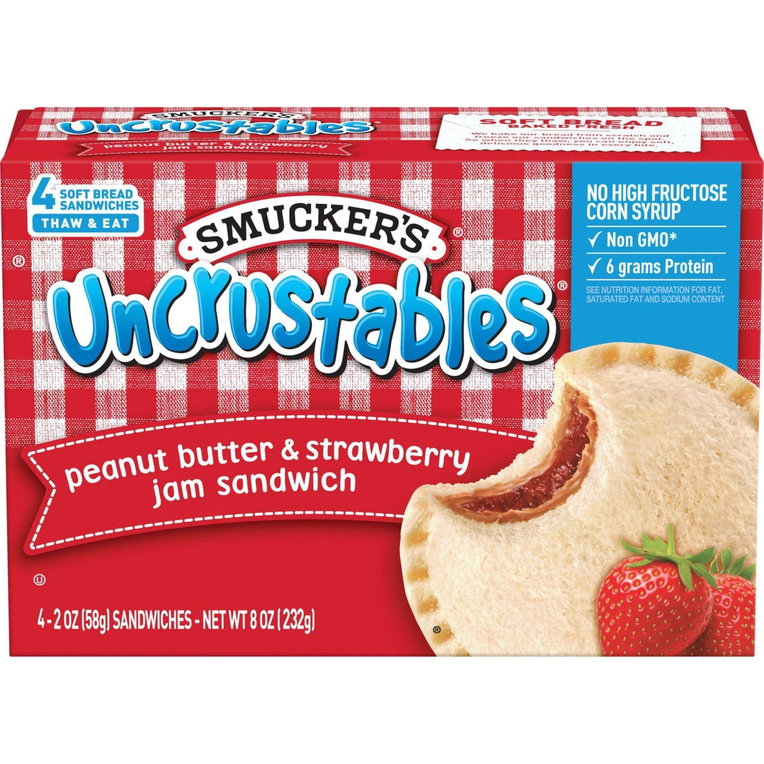 Smucker's Uncrustables Frozen Peanut Butter & Strawberry Jam Sandwich - 8oz/4ct 3 Smucker's Uncrustables Frozen Peanut Butter & Strawberry Jam Sandwich - 8oz/4ct