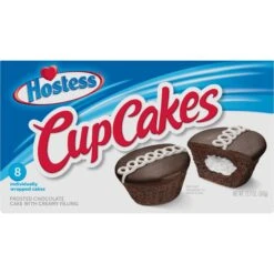 HOSTESS Chocolate Cupcakes, Chocolate Cake, Creamy Filling, 8 Count , 12.7 Oz