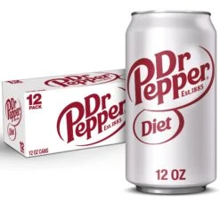 Dr Pepper Diet Dr Pepper Soda, 12 Fl Oz Cans, 12 Pack