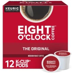 Eight O'Clock Coffee The Original, Keurig Single Serve K-Cup Pods, Medium Roast, 12 Count
