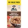Quaker Instant Oatmeal Maple & Brown Sugar 1.51 Oz 18 Count -Snack Shop fcde08a53de05e484ea1682fdbf6f5fd